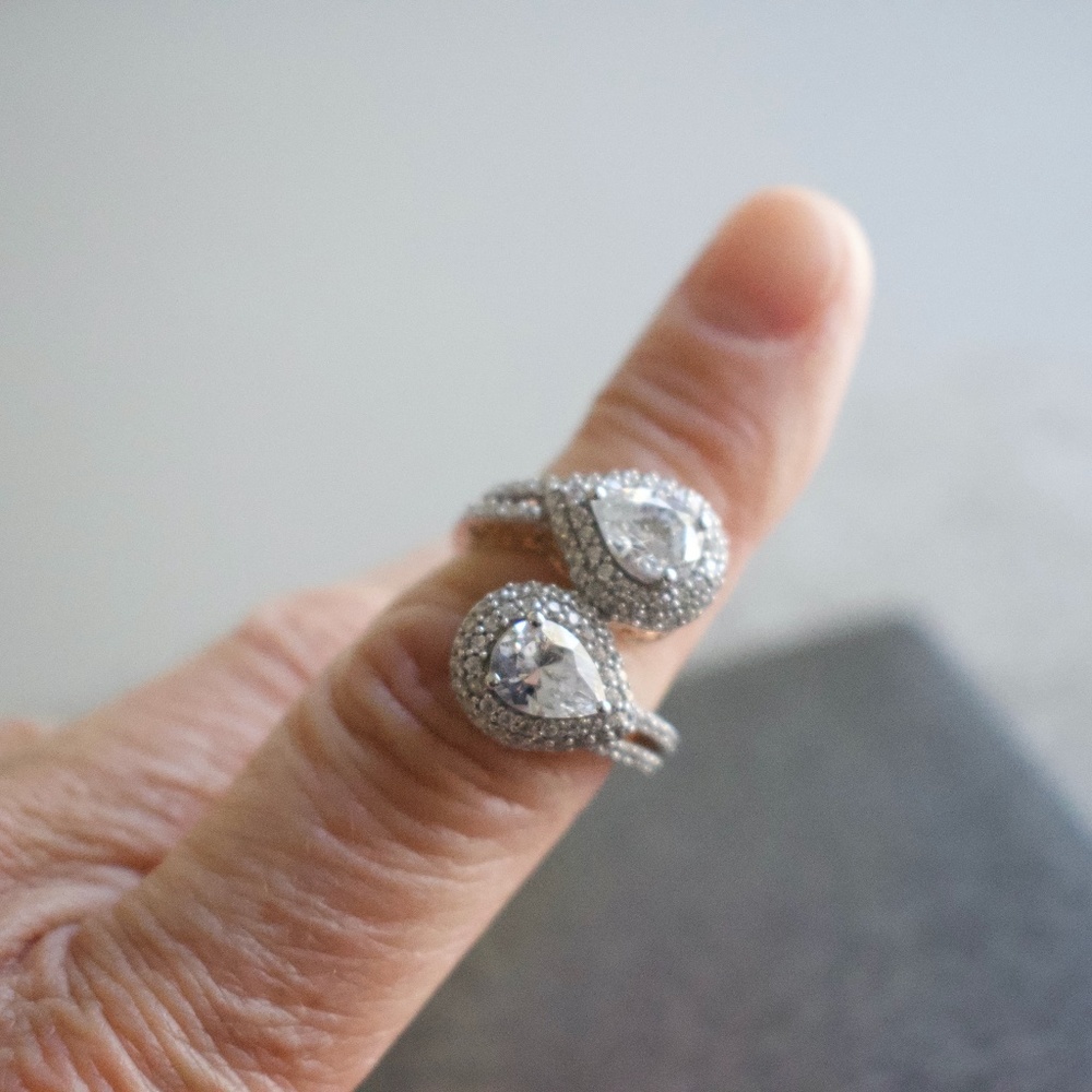 White Cubic Zirconia Rhodium Over Sterling Silver